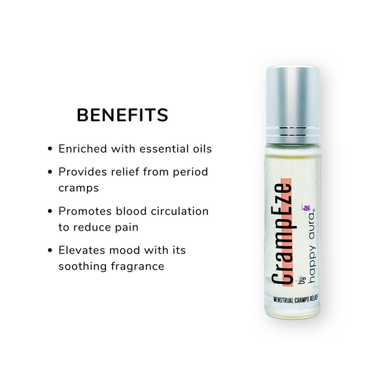 Created just for the ladies, CrampEze is a soothing blend of essential oils ready to roll on whenever cramps or PMS symptoms try to interrupt your day.